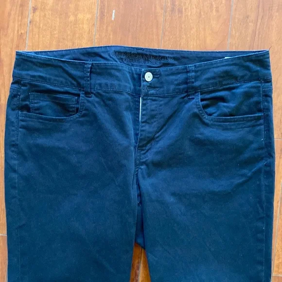 **American Eagle Outfitters Jeans Stretch Black Jeans 14 Artist Crop Jeans - Picture 2 of 8